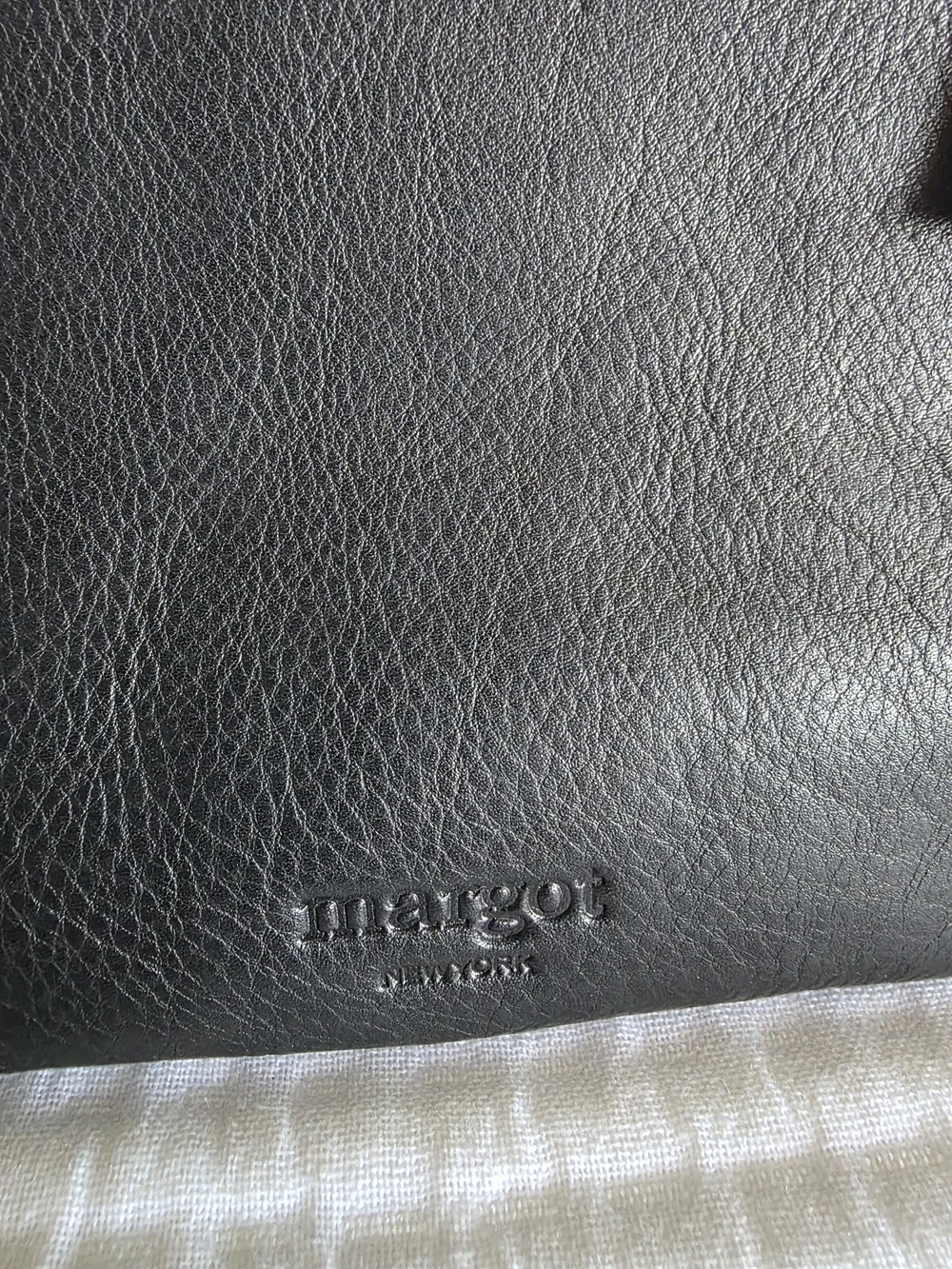 margot Black Leather Slim Messenger Crossbody Bag